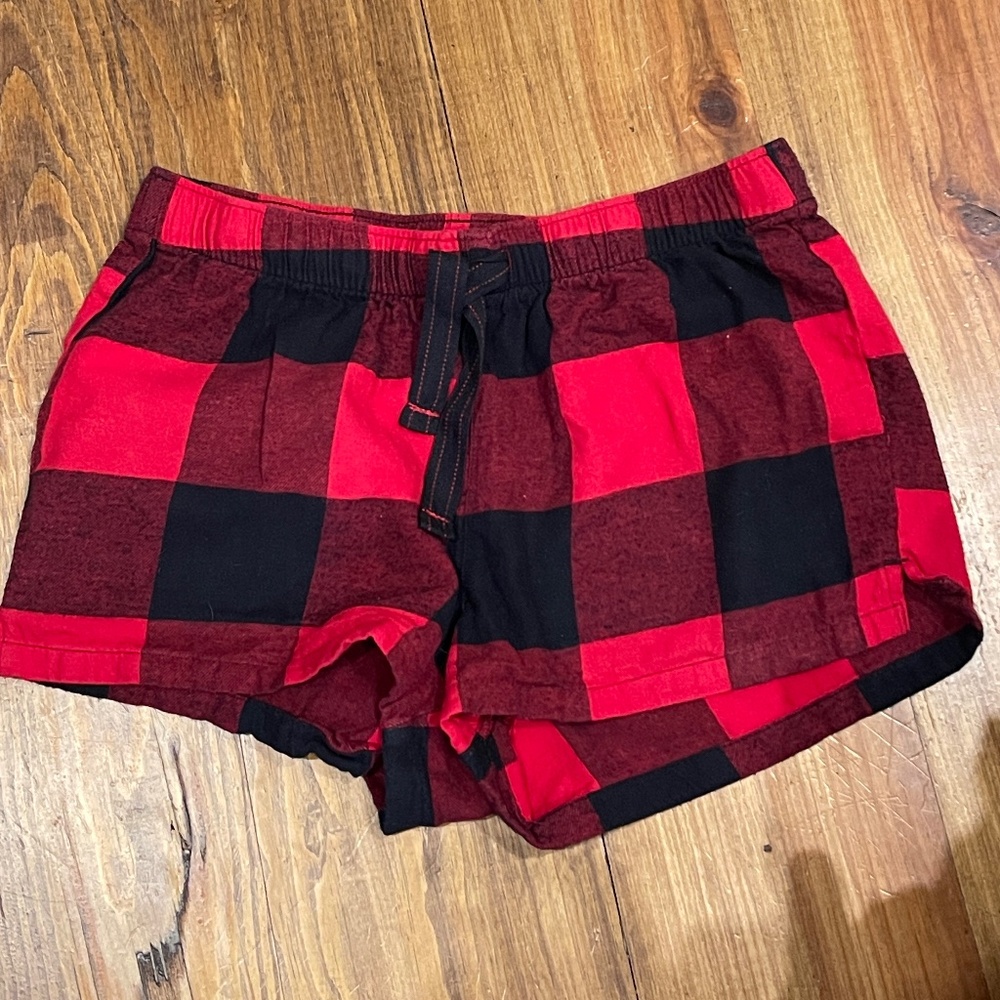 Old Navy Buffalo Plaid Flannel Boxers Pajama Shorts Cotton Medium Holiday Boxer